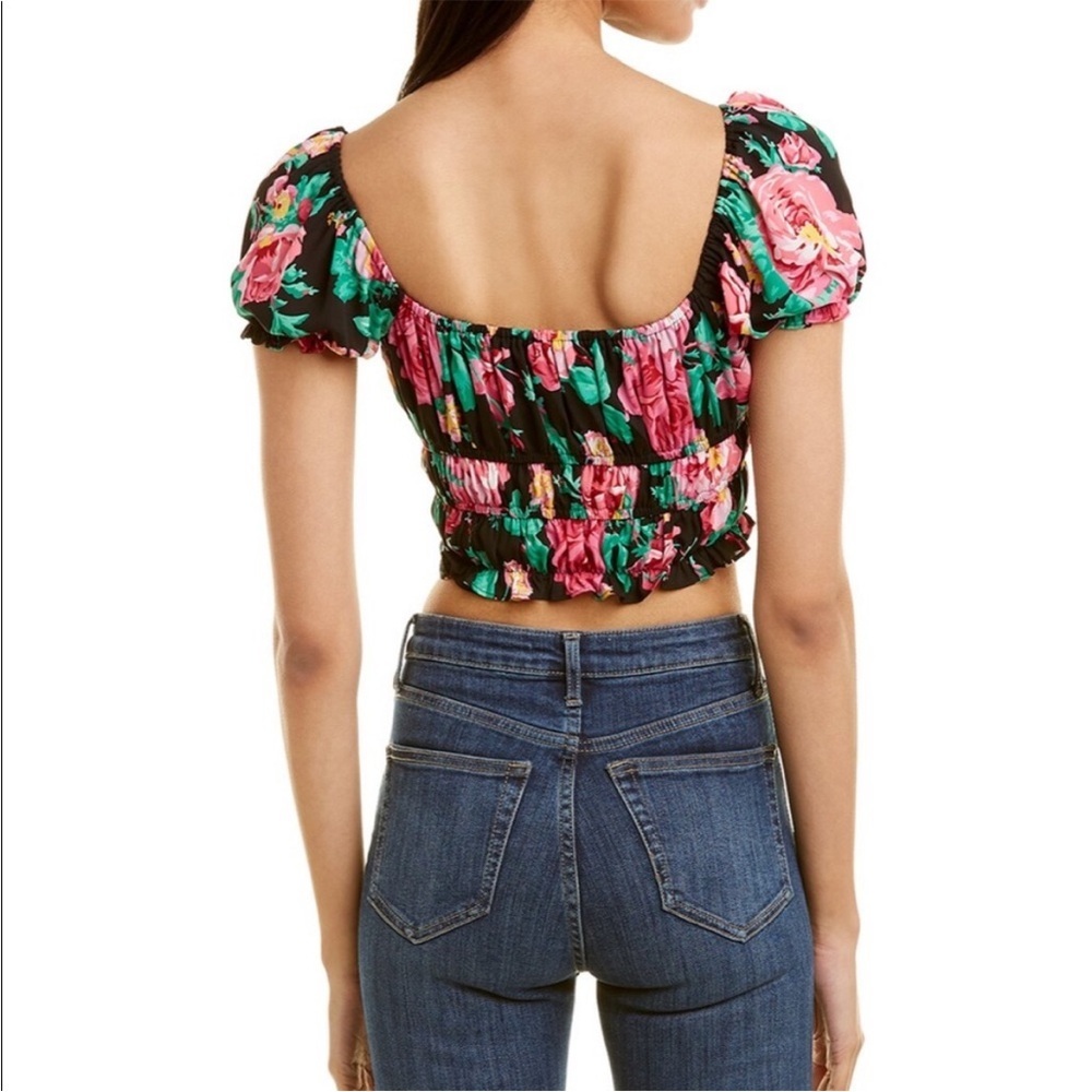 For Love and lemons Becca Crop Top Rose Floral size XS - Picture 2 of 8